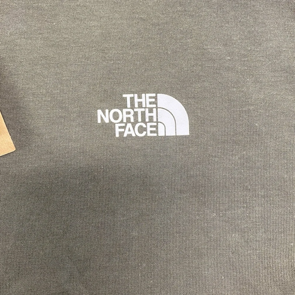 The North Face Sweatshirt Mens Large Taupe Green Double Knit Half Zip Pullover